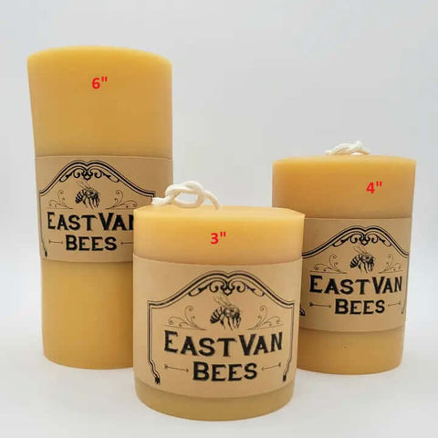 100% Beeswax Pillar Candle - Candle - EastVan Bees