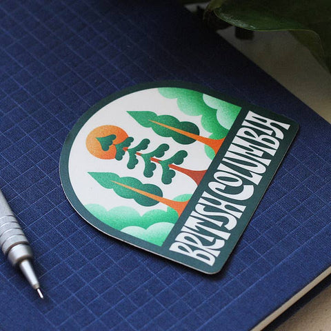 Beautiful British Columbia Vinyl Sticker - Sticker - Julie Solvstrom Illustration