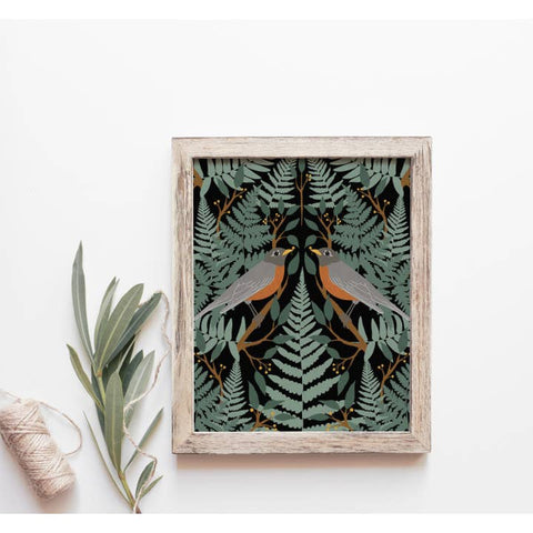 Birds & Ferns Art Print - Art Print - Kourtni Gunn Art