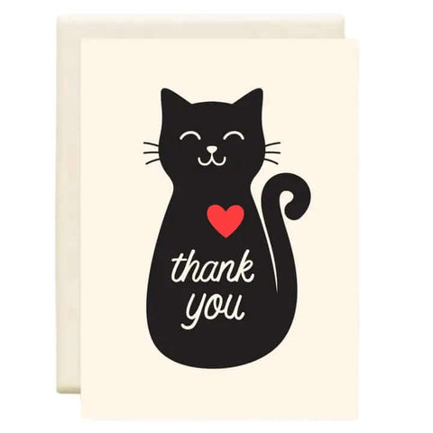 Black Cat Thank You Card - Greeting Card - Inkwell Cards