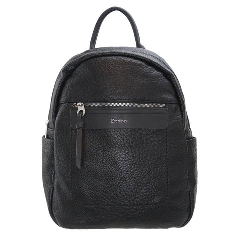 Black Vegan Leather Backpack - Bag - Darling
