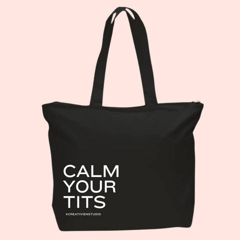 Calm Your Tits Tote Bag - Bag - Creativien Studio