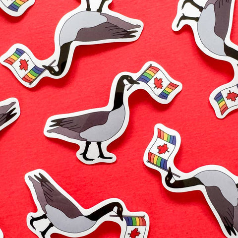 Canada Goose Pride Flag Sticker - Sticker - Rainbow Certified
