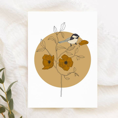 Chickadee Greeting Card - Greeting Card - Kourtni Gunn Art