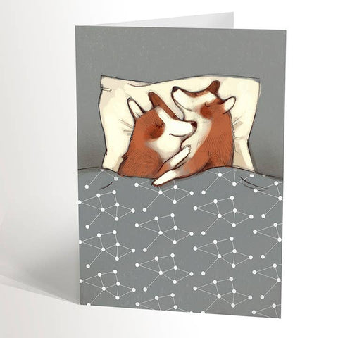 Corgis in Love Card - Greeting Card - Valérie Boivin Illustration