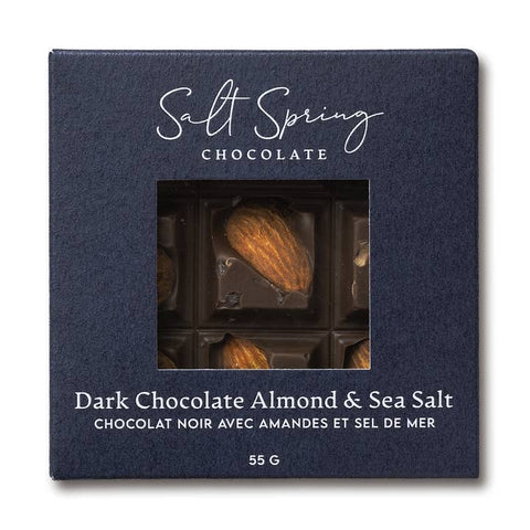 Dark Chocolate Almond & Sea Salt Bar - Chocolate - Salt Spring Chocolate