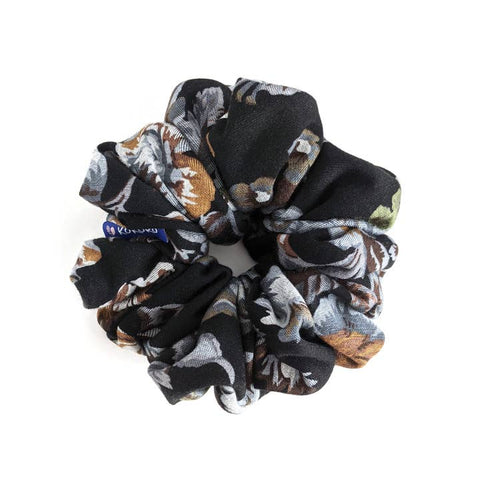 Dark Florals Oversized Scrunchie - Hair Accessory - Kokoro