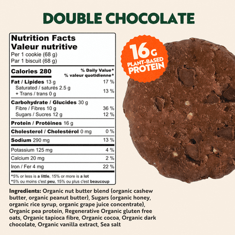 Double Chocolate | Organic Protein Cookie - Food - Made with Local