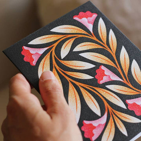 Floral Pink Flowers Greeting Card - Greeting Card - Julie Solvstrom Illustration