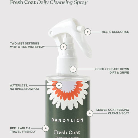 Fresh Coat Daily Cleansing Spray | Waterless No - Rinse Shampoo - Pet - Dandylion