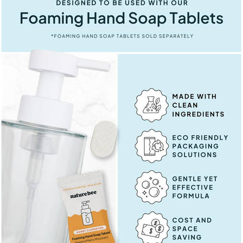 Glass Foaming Hand Soap Bottle - Cleaner - Nature Bee