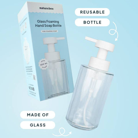 Glass Foaming Hand Soap Bottle - Cleaner - Nature Bee