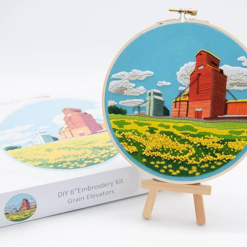 Grain Elevators DIY Embroidery Kit - Craft - Angiels Art