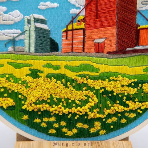 Grain Elevators DIY Embroidery Kit - Craft - Angiels Art