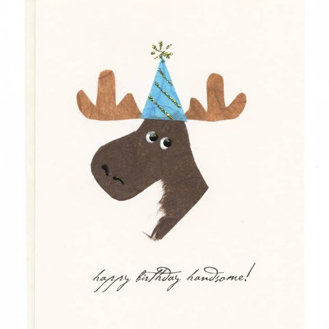 Happy Birthday Handsome Moose Card - Greeting Card - Flaunt Cards