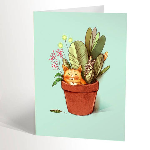 Hidden Cat Cactus Card - Greeting Card - Valérie Boivin Illustration