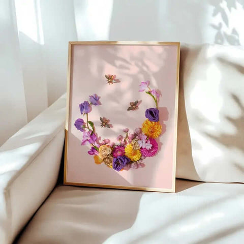 Honey Floral Photography with Bees Art Print - Art Print - Still Wild