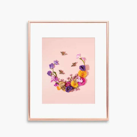 Honey Floral Photography with Bees Art Print - Art Print - Still Wild