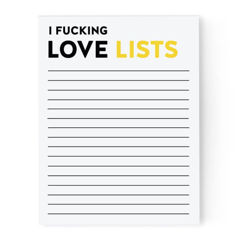 I Fucking Love Lists Notepad - Notebook - Pretty By Her