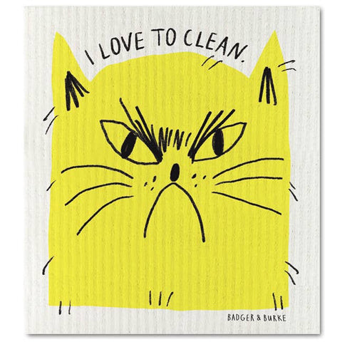 I Love To Clean Swedish Dish Cloth - Cloth - Badger & Burke
