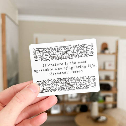 Ignoring Life Literary Quote Rectangular Sticker - Sticker - Kinsfolk Stickers
