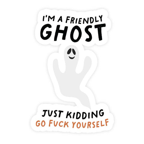 I'm A Friendly Ghost Sticker - Sticker - Pretty By Her