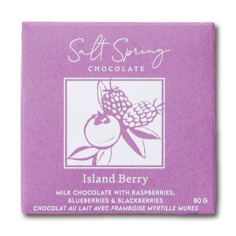 Island Berry Milk Chocolate Bar with Blackberry, Raspberry & Blueberry - Chocolate - Salt Spring Chocolate