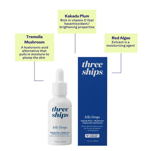 Jelly Drops Kakadu Plum + Mushroom Hyaluronic Acid Serum - Facial Oil - Three Ships Beauty
