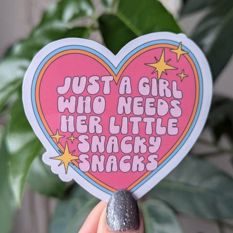 Just A Girl Who Needs Her Snacks Sticker - Sticker - Local Boom Gift Shop
