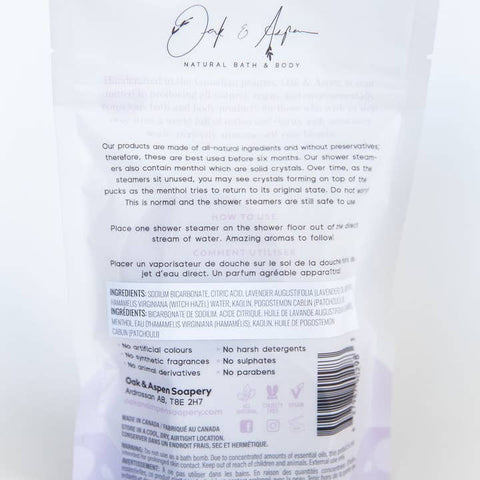 Lavender Patchouli Shower Steamers - Shower Steamer - Oak & Aspen Soapery