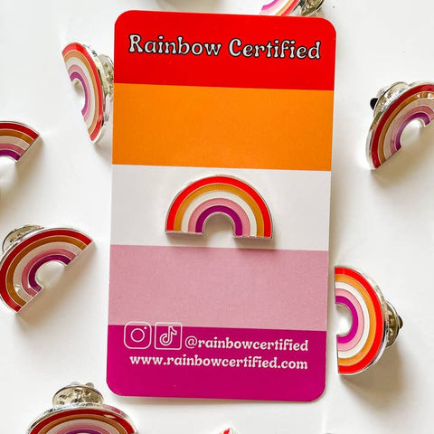 Lesbian Rainbow Pride Flag Pin - Pin - Rainbow Certified