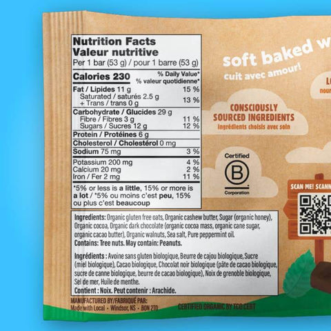 Mint Chocolate Chip | Organic Real Food Bar - Food - Made with Local