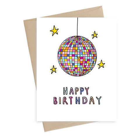 Mirrorball Disco Birthday Card - Greeting Card - Little May Papery