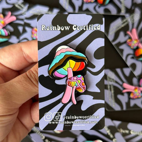 Mushroom Rainbow Pride Enamel Pin - Pin - Rainbow Certified