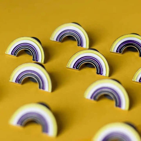 Non - Binary Pride LGBTQ Rainbow Pin - Pin - Rainbow Certified