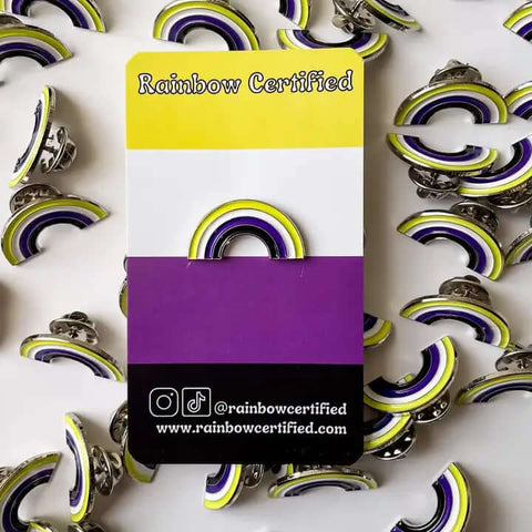 Non - Binary Pride LGBTQ Rainbow Pin - Pin - Rainbow Certified