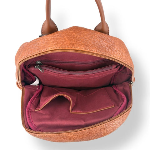 Olive Green Vegan Leather Backpack - Bag - Darling