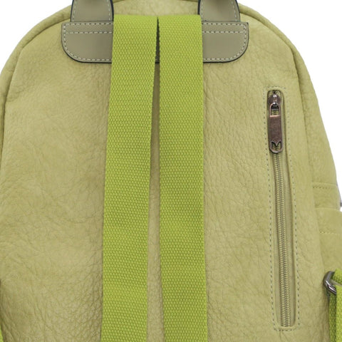 Olive Green Vegan Leather Backpack - Bag - Darling