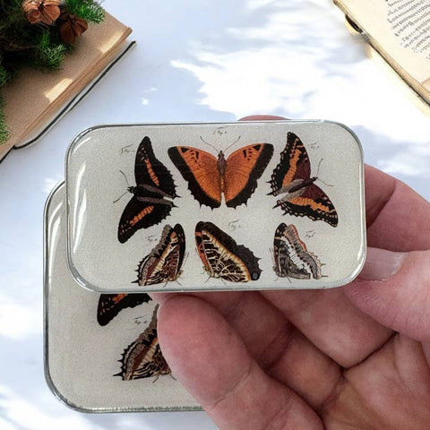 Orange Butterflies Notions Tin - Craft - Firefly Notes