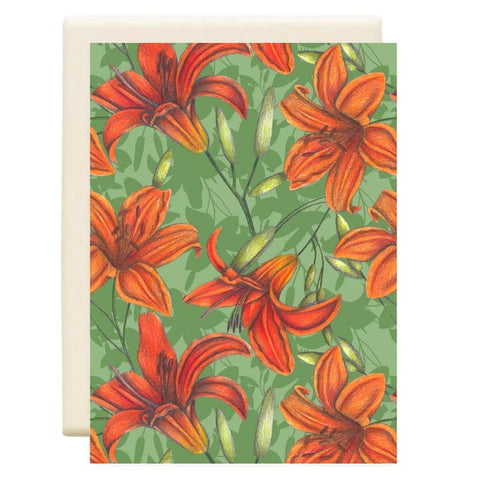 Orange Lilies | Floral Greeting Card - Greeting Card - Inkwell Cards