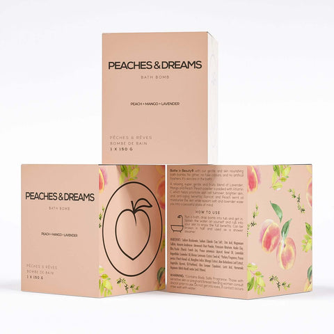 Peaches & Dreams Bath Bomb - Bath Bomb - Bare Skin Bar
