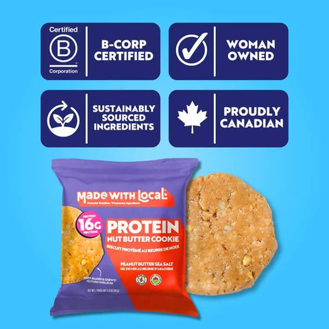 Peanut Butter Sea Salt Protein Cookie - Food - Made with Local