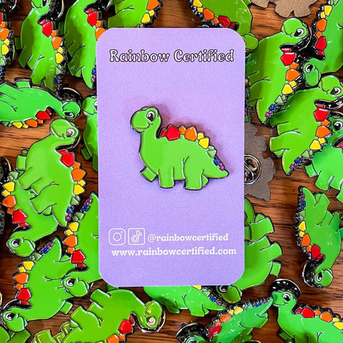 Prideosaurus LGBTQ+ Enamel Pin - Pin - Rainbow Certified