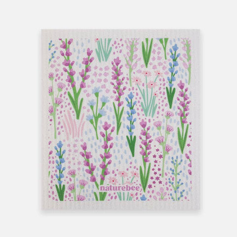 Purple Flowers Swedish Dish Cloth - Cloth - Nature Bee
