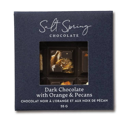 Roasted Pecan & Orange Chocolate Bar - Chocolate - Salt Spring Chocolate