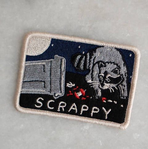 Scrappy Raccoon Sticky Patch - Patches - Stay Home Club