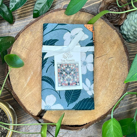 Strawberry Flower Blossom Tea Towel - Tea Towel - Kourtni Gunn Art