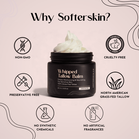 Vanilla Lavender Whipped Tallow Cream - Facial Lotion - Softer Skin Co.