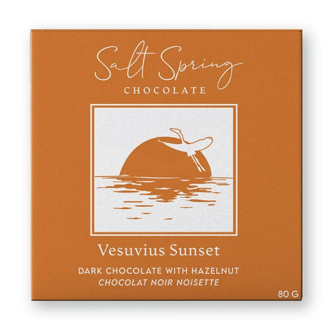 Vesuvius Sunset Dark Chocolate Hazelnut Bar - Chocolate - Salt Spring Chocolate