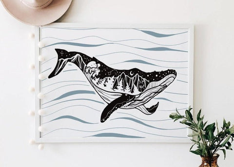 Whale Print (Unframed) - Art Print - Mountain Mornings
